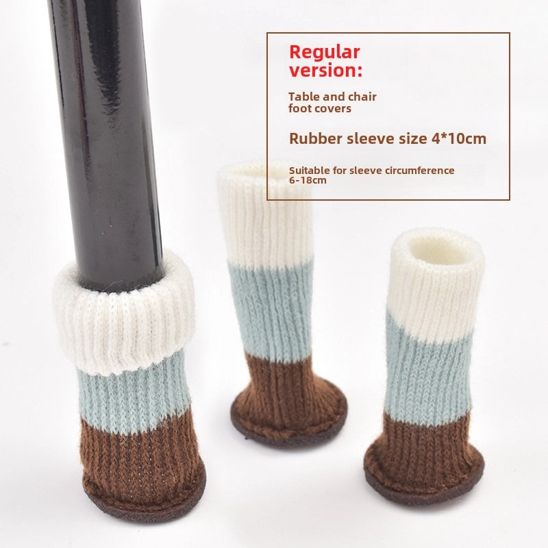 Knitted Silicone Wool Chair Foot Cover Thickened Non-slip Wear-resistant Floor Protector Felt Pad|Home Decor & Furniture Accessories