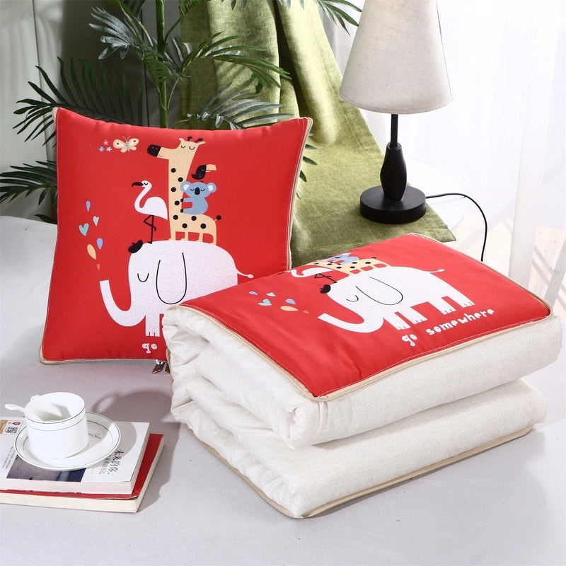 Custom Logo Pillow Quilt Dual-use Car Cushion & Sleeping Blanket Four-season Thin Blanket Gift Printing|汽车配件