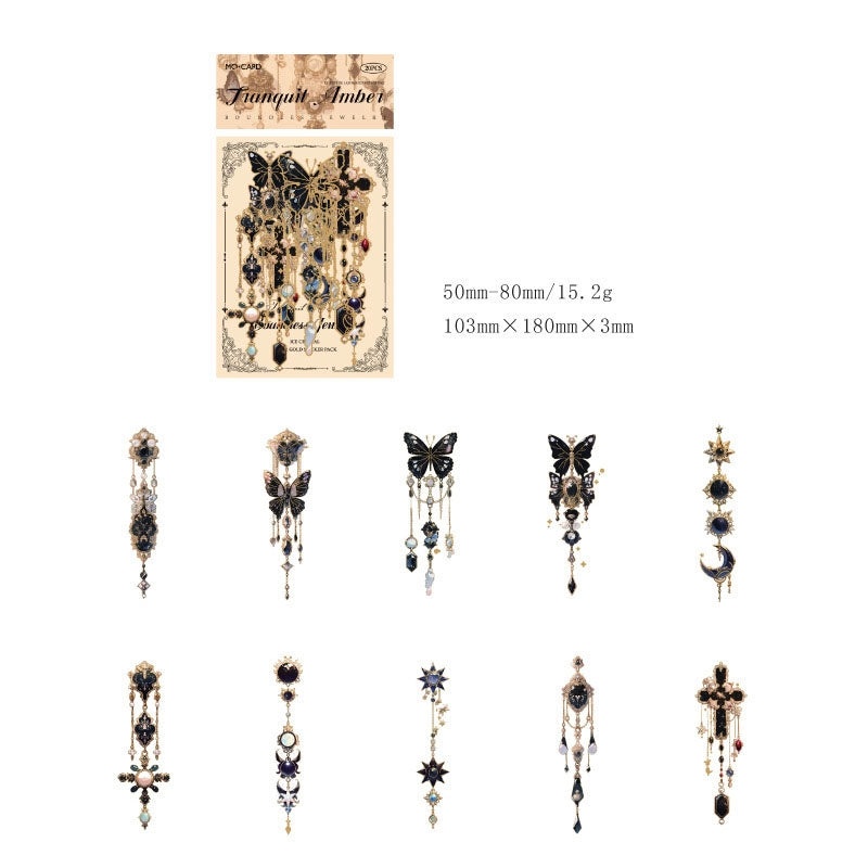 3D Ice Crystal Pet Laser Stickers for Jewelry Planner Frames | Jewelry Craft Supplies