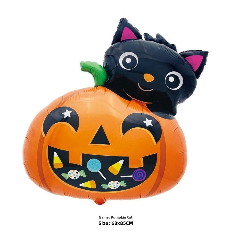 Halloween Ghost Spider Balloon Large Aluminum Foil Skull Man Pumpkin Decor|Halloween Decorations