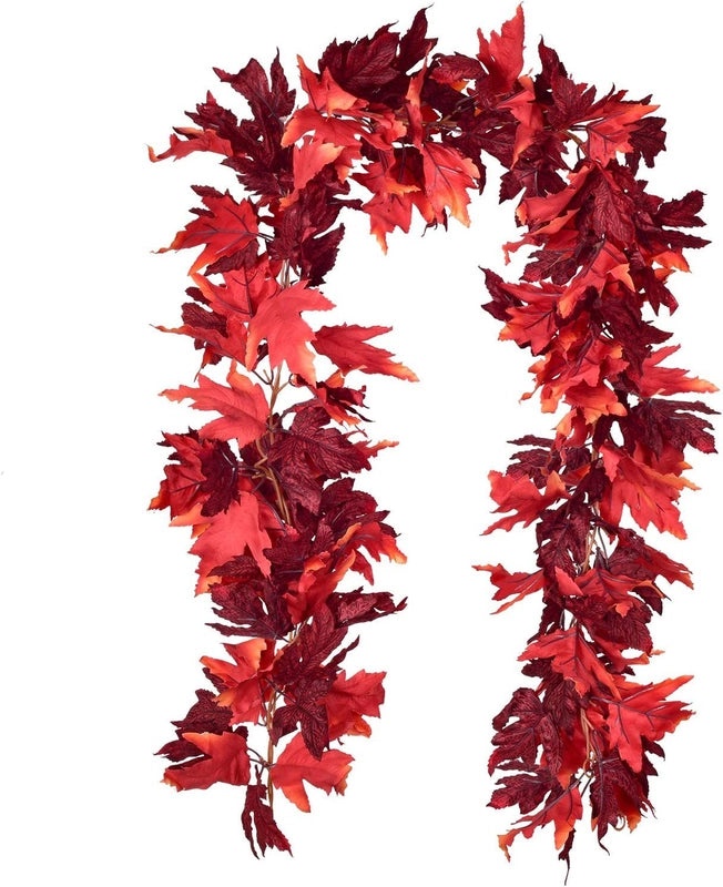 Autumn Maple Leaf Rattan Wreath Hanging Decor for Thanksgiving and Christmas | Home Decorations