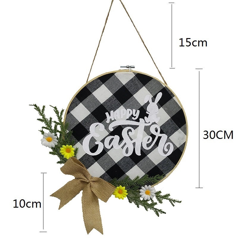 Easter Wreath 30cm Wooden Welcome Sign Door Pendant Spot Home Decoration Supplies|Home Decor