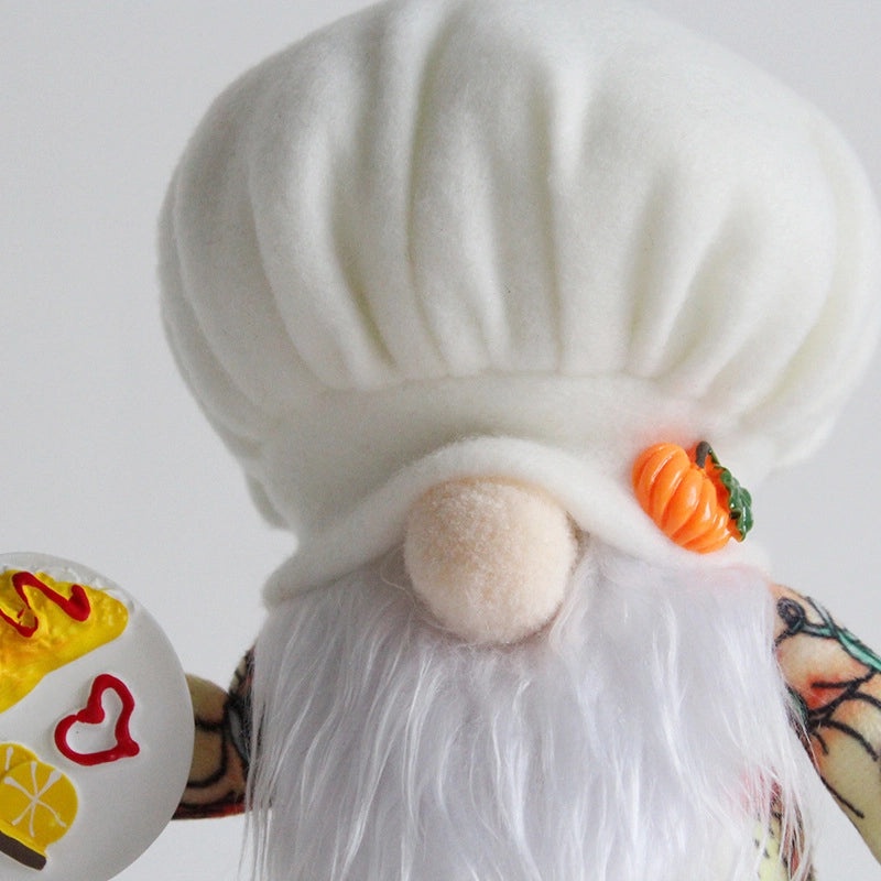 White Hat Doll Sitting Pose Cake Plate Decoration | Home Decor Accessories