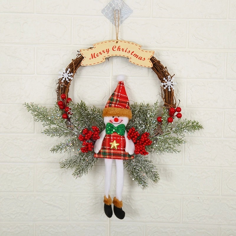 Christmas Hanging Ornaments Santa Snowman Elk Wood Cloth Decorations for Party|Christmas Decorations