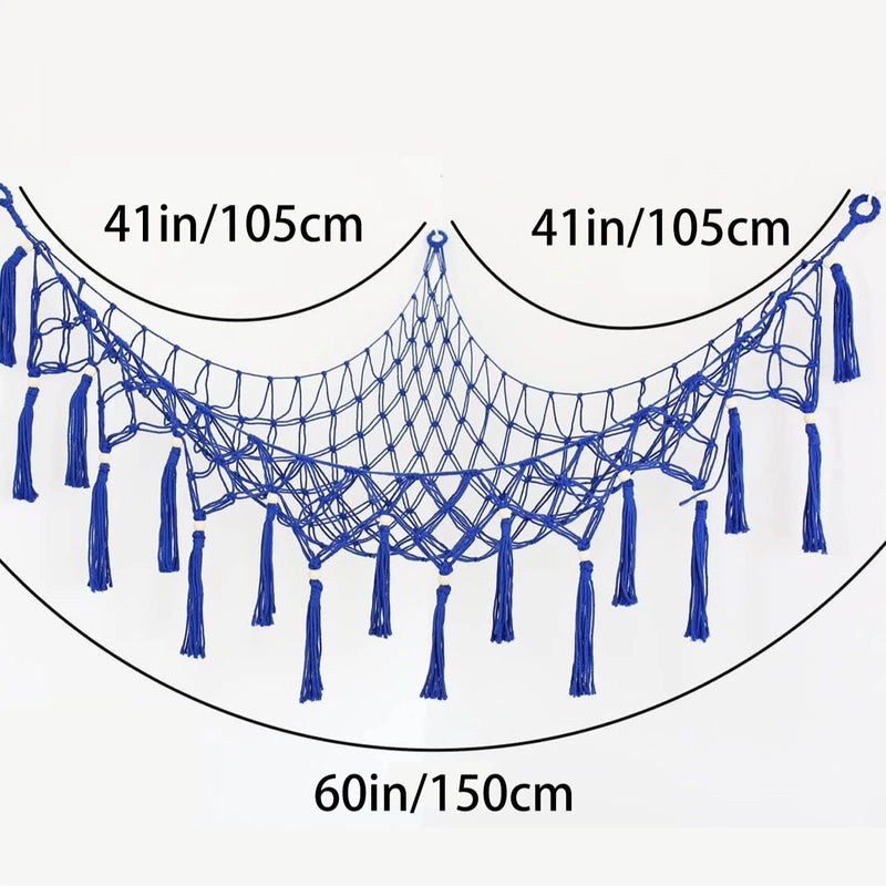 Bohemian Triangle Mesh Plush Toy Hammock Handwoven Lace Hanging Storage Organizer|Home & Living Storage