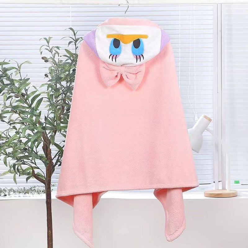 Soft Coral Fleece Kids Hooded Bathrobe Quick Dry Absorbent Baby Towel|Children's Bathrobes & Towels