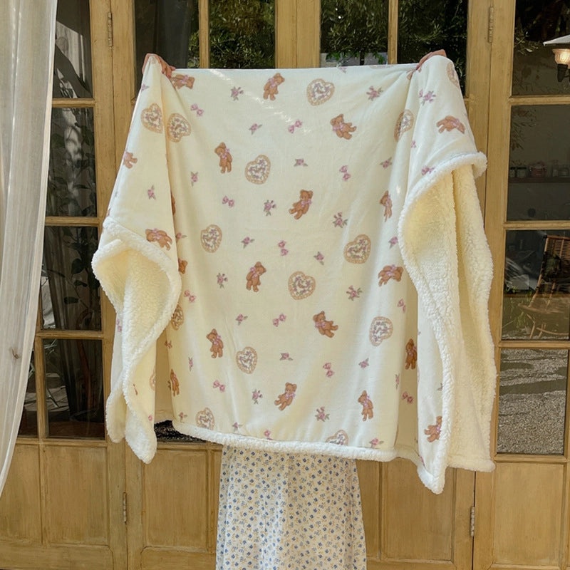 Halloween Cute Animal Pumpkin Fleece Blanket Cozy Bedding Throw for Fall|Home & Living Bedding