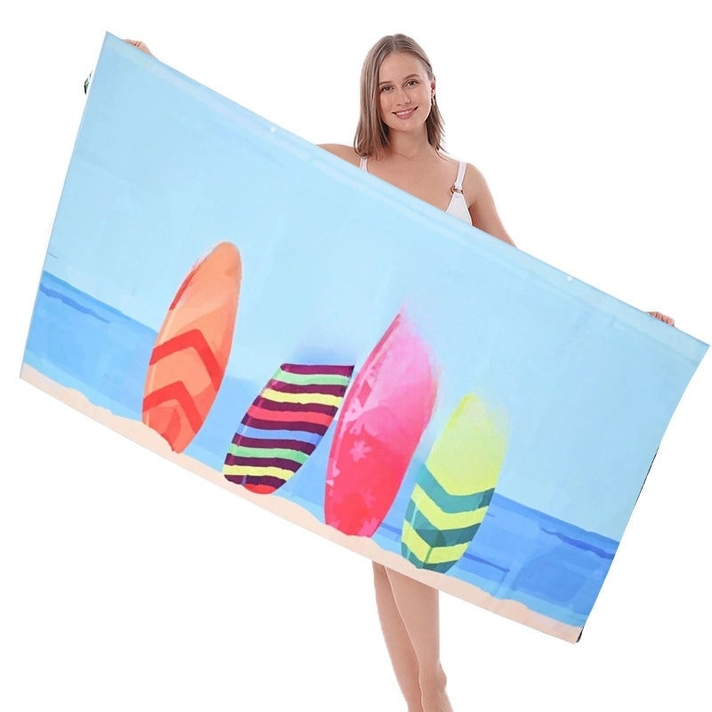 Double-sided Velvet Bath Towel with Digital Heat Transfer Print for Sports Swimming | Sports & Outdoor Towels