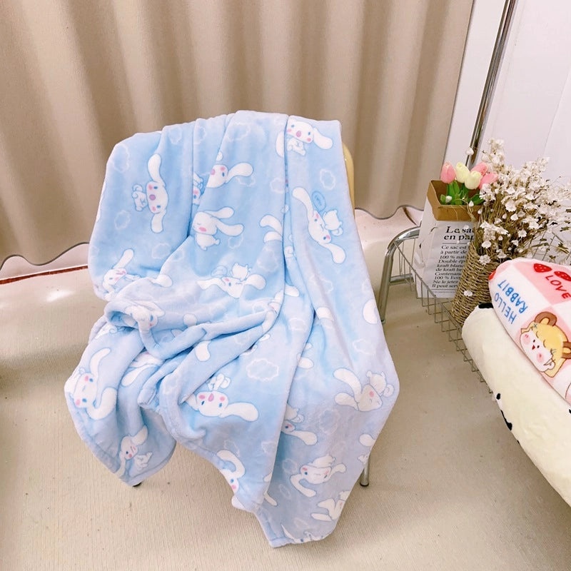 Cozy Cartoon Crayon Plush Flannel Blanket for Autumn Winter | Home & Living Bedding
