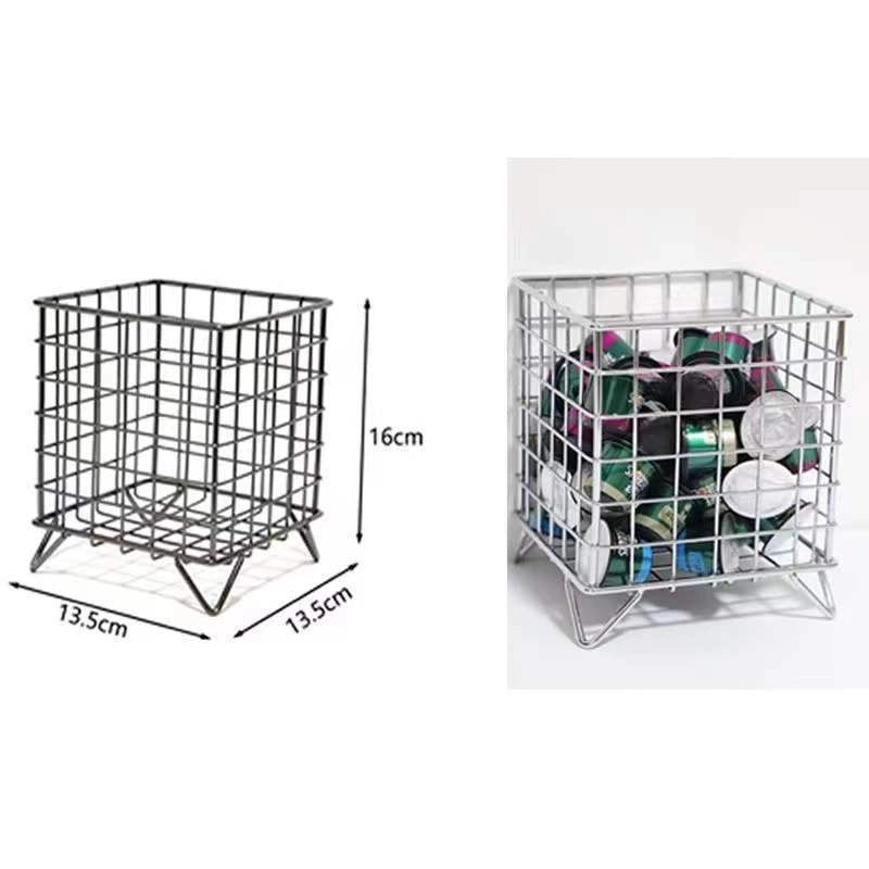 Minimalist Solid Color Stainless Steel Storage Basket for Home Organization|Home Storage & Organization