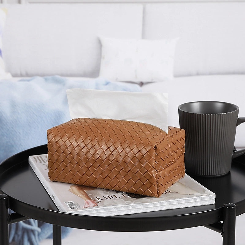 Stylish Solid Color PU Leather Tissue Box Cover|Home & Living Accessories