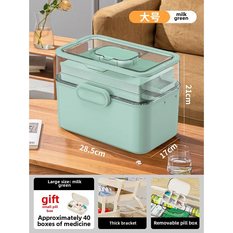 Multi-layer Portable Medicine Storage Box Foldable Grid Organizer for Household Use|Home Storage & Organization