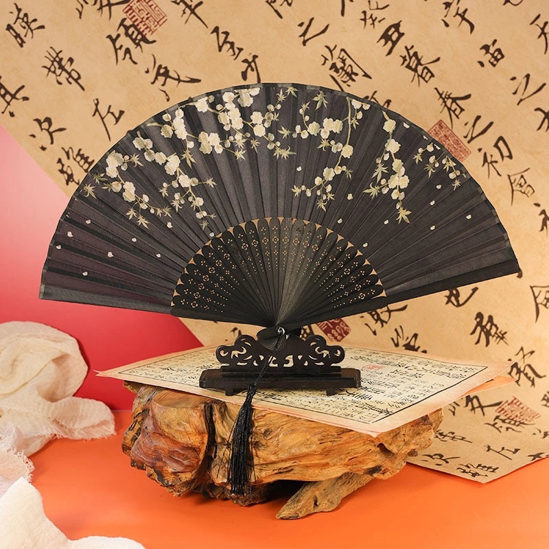 Chinoiserie Raw Silk Solid Color Fans for Heating & Decoration|Home & Living Fans & Cooling Accessories