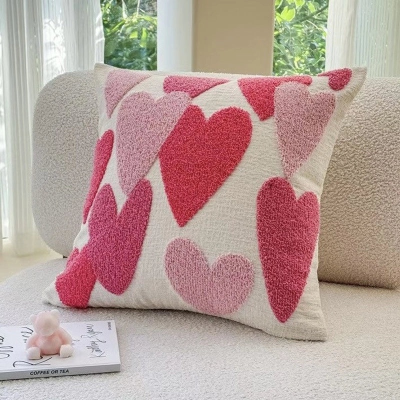 Minimalist Heart Letter Embroidered Pillow Cases for Valentine’s Day | Home Decor Pillows