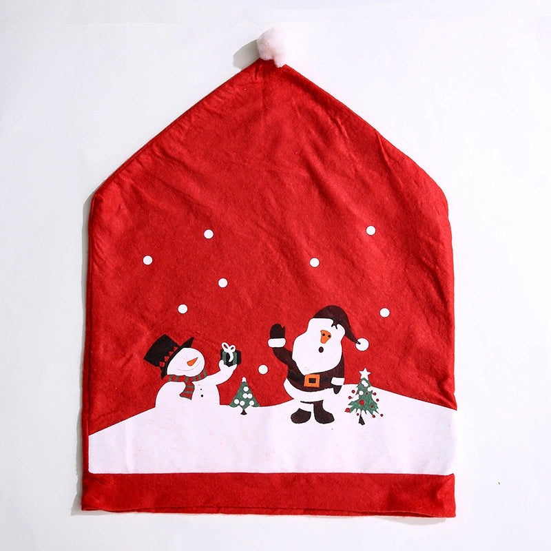 Christmas Cute IG Style Holiday Chair Cover with Christmas Tree Santa Claus Snowman | Christmas Decorations