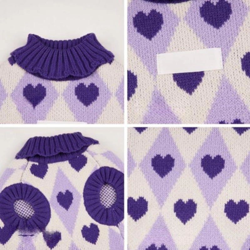 Adorable Yarn Heart Pattern Plush Pet Clothes|Pet Apparel and Accessories