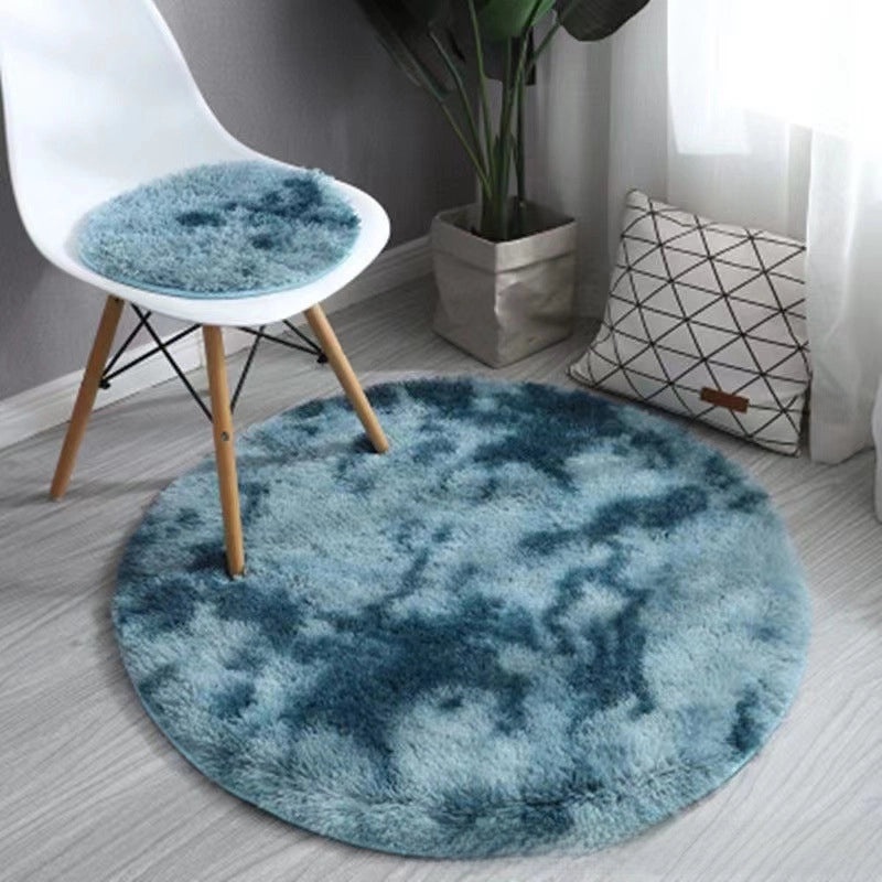 Nordic Style Round Carpet Long Hair Rug for Bedroom Living Room Coffee Table Yoga Fitness Mat with Hanging Basket & Chair Cushion|Home Decor Rugs