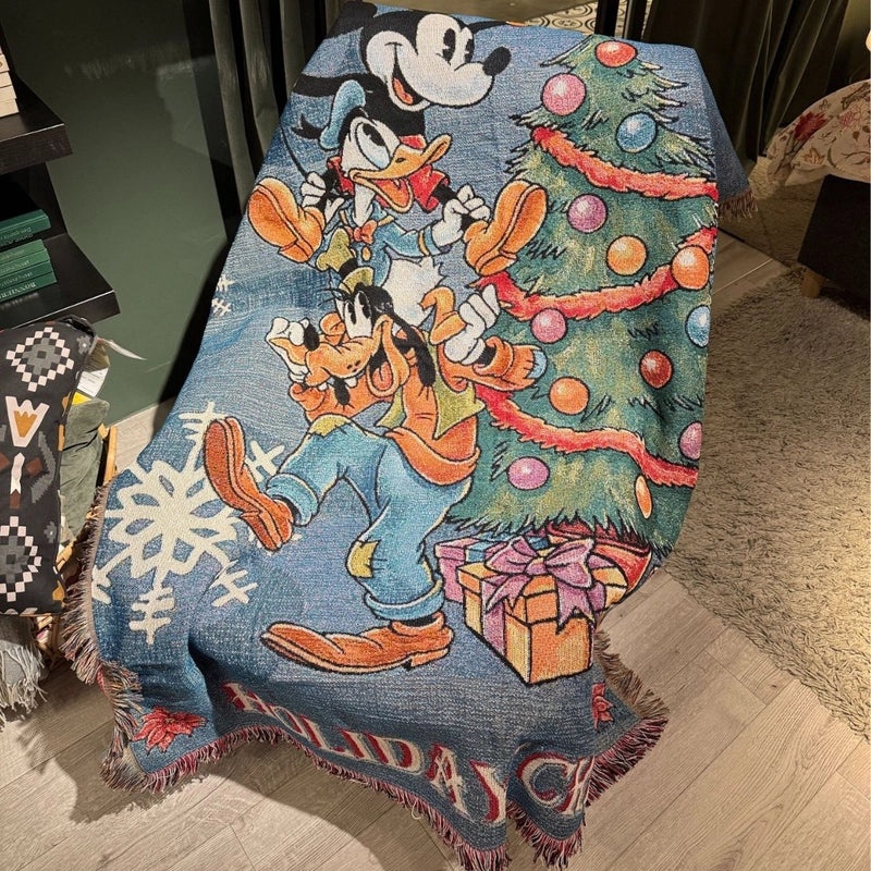 Elegant Christmas Stripe Cotton Blanket for Couch & Sofa Decor | Home Textiles & Blankets