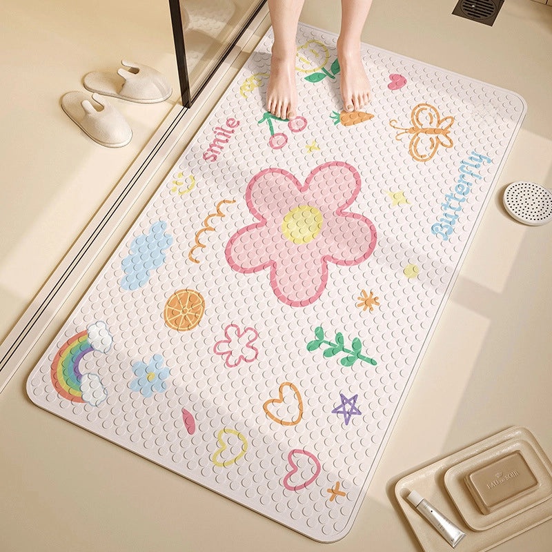 Children's Cartoon Non-slip PVC Bathroom Mat with Suction Cups for Shower and Toilet | Bathroom Accessories