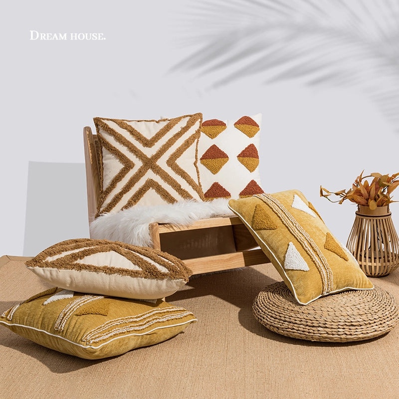 Modern Geometric Polyester Pillow Covers for Couch and Sofa | Home Decor Pillows