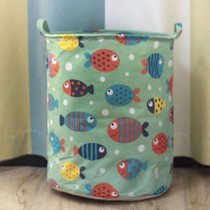 Minimalist Animal Letter Plaid Cotton Linen Storage Basket Organizer|Home Storage & Organization