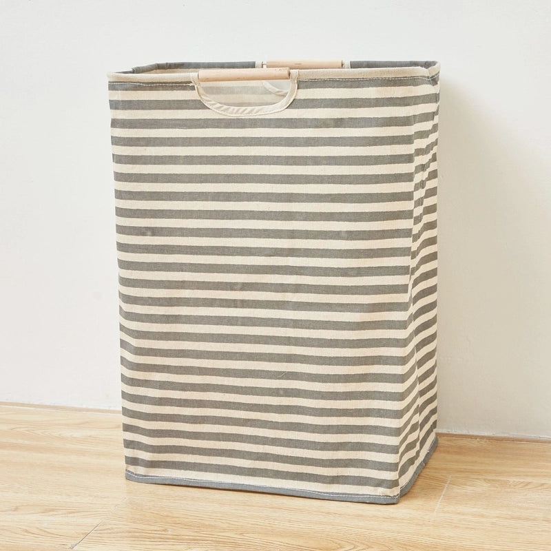 Cotton Linen Storage Basket with Minimalist Stripe Plaid Solid Design|Home Organization Storage Bins