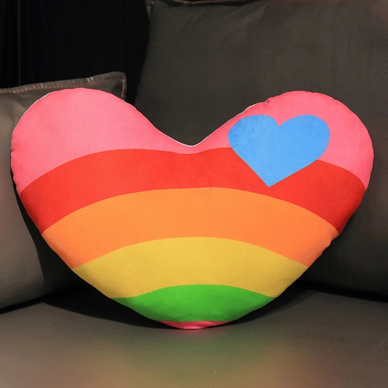 Rainbow Star and Heart Plush Throw Pillow for Sofa Couch Decor|Home Decor & Throw Pillows