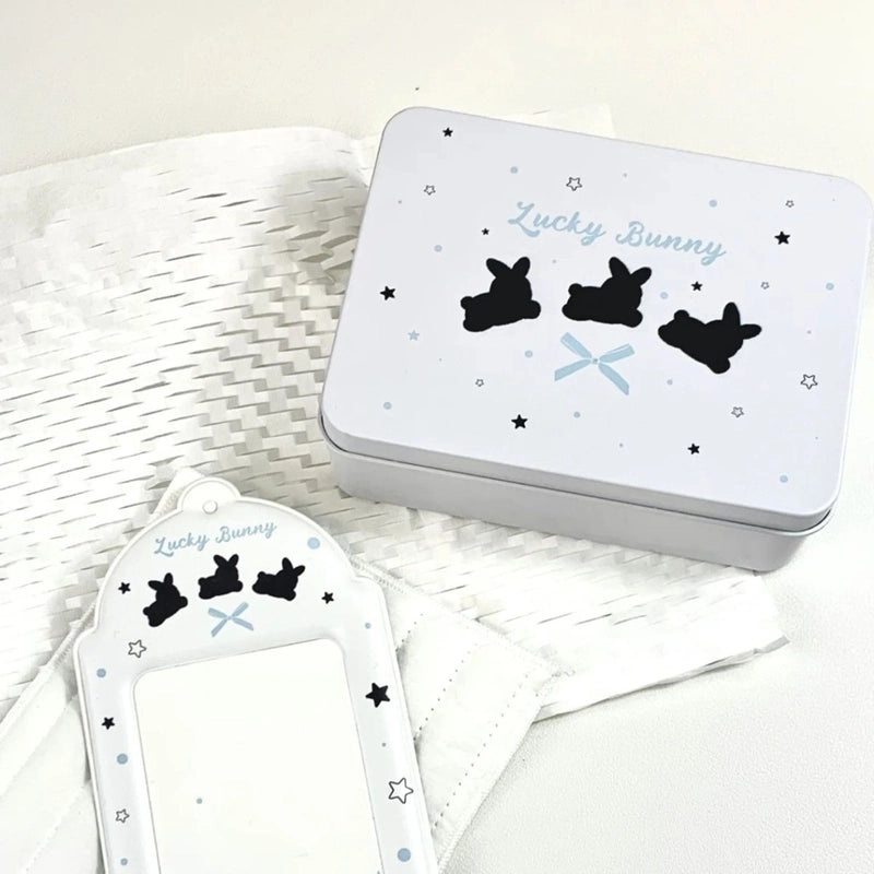 Cute Pink and Blue Rabbit Iron Storage Box for IG Style|Home Decor Storage