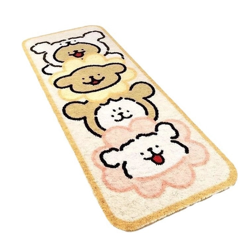Cute Puppy Shaped Kids Bedroom Rug Soft Faux Cashmere Non-slip Carpet for Girls' Room Bay Window Mat|Home Decor Carpet