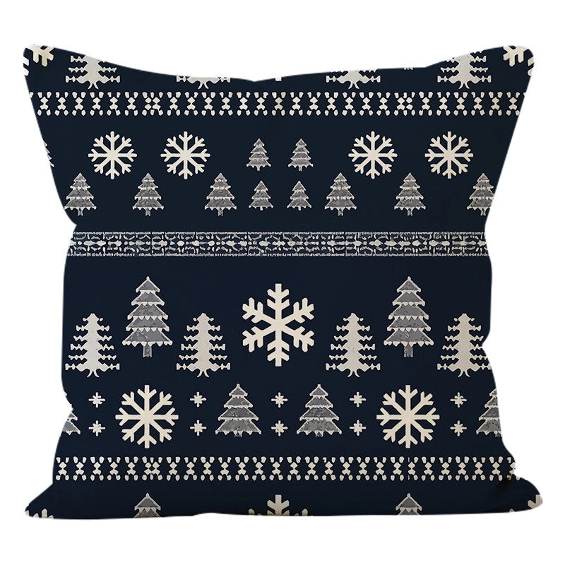 Nordic Christmas Pillow Covers Snowman Snowflake Tree Linen Polyester Sofa Decor|Home Decor