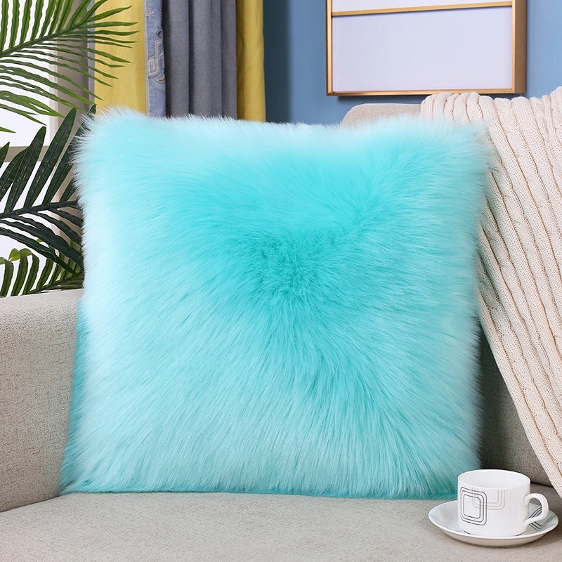 Nordic Plush Pillow Soft Solid Color Faux Wool Cushion Cover for Sofa Bedside Decorative Cushion|Home Decor Cushions