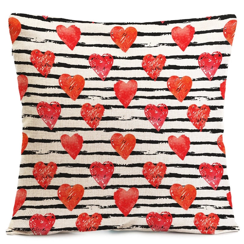 Elegant Heart-Shaped Linen Pillow Covers for Valentine’s Day | Home Decor & Cushions