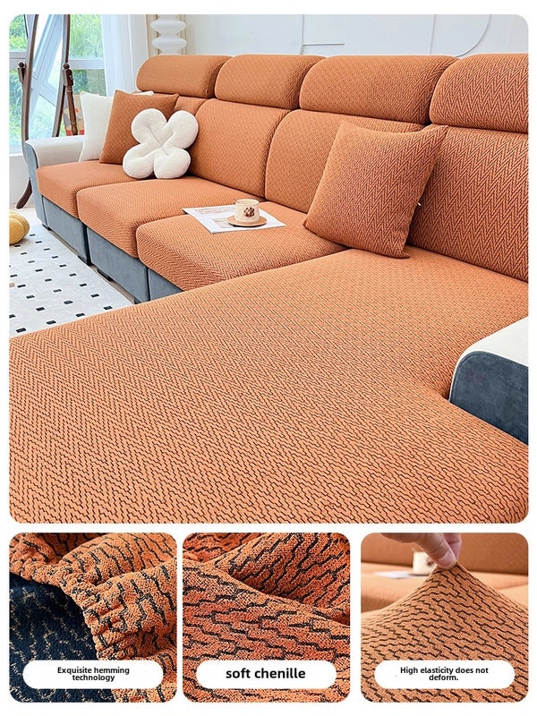 Luxury Chenille Sofa Cover Universal Fit All-season Non-slip Full Wrap Cushion Protector|Home Decor Sofa Covers