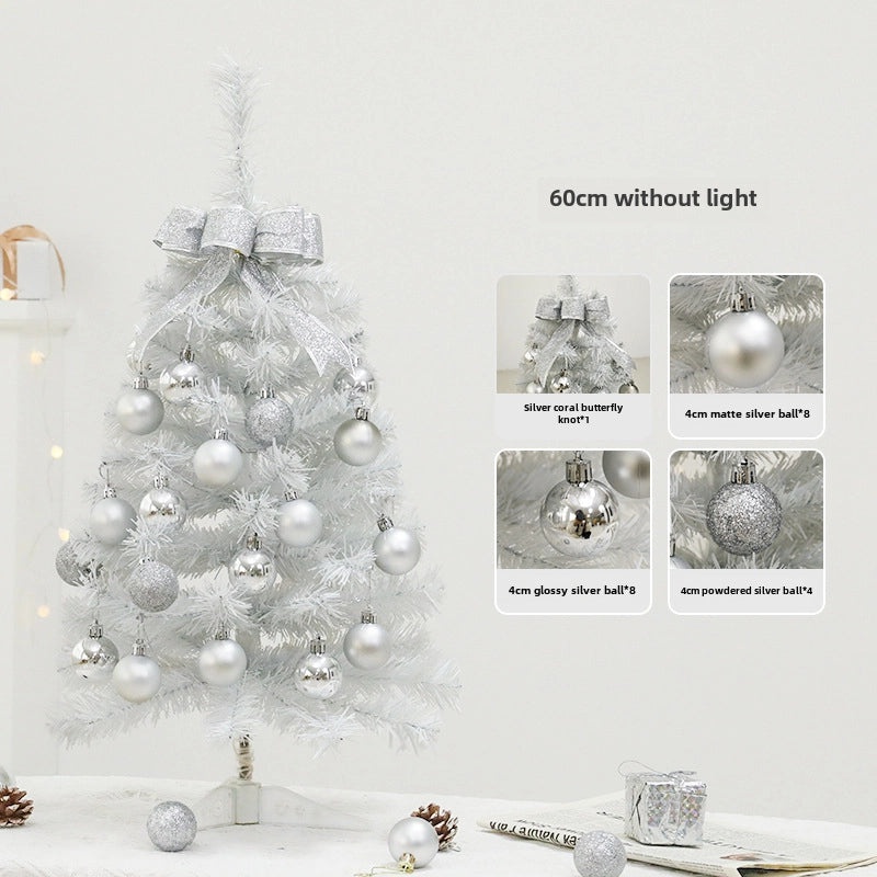 Mini White LED Christmas Tree with Ornaments for Home Desktop Decoration | Christmas Home Decor