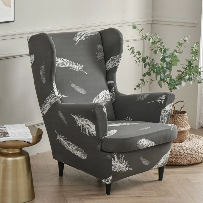 Elastic Four Seasons Tiger Print Wingback Chair and Sofa Cover All-Inclusive American Style|Home Decor & Furniture