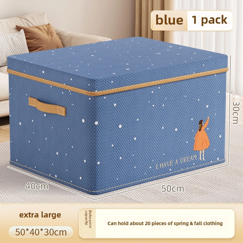 Oxford Blue Striped Oxford Cloth Storage Box for Clothes and Toys | Home Storage & Organization