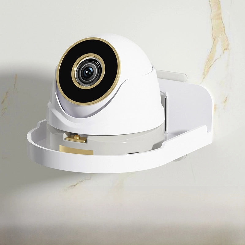 Japanese-style Round Seamless Wall-mounted Camera Bracket Multi-functional Nail-free Small Storage Rack|Home Security Accessories