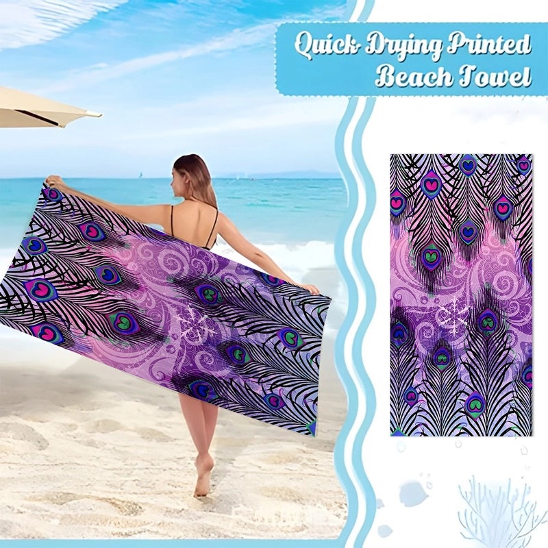 Geometric Patterned Superfine Fiber Beach Towel for Casual Use|Beach Towels & Accessories