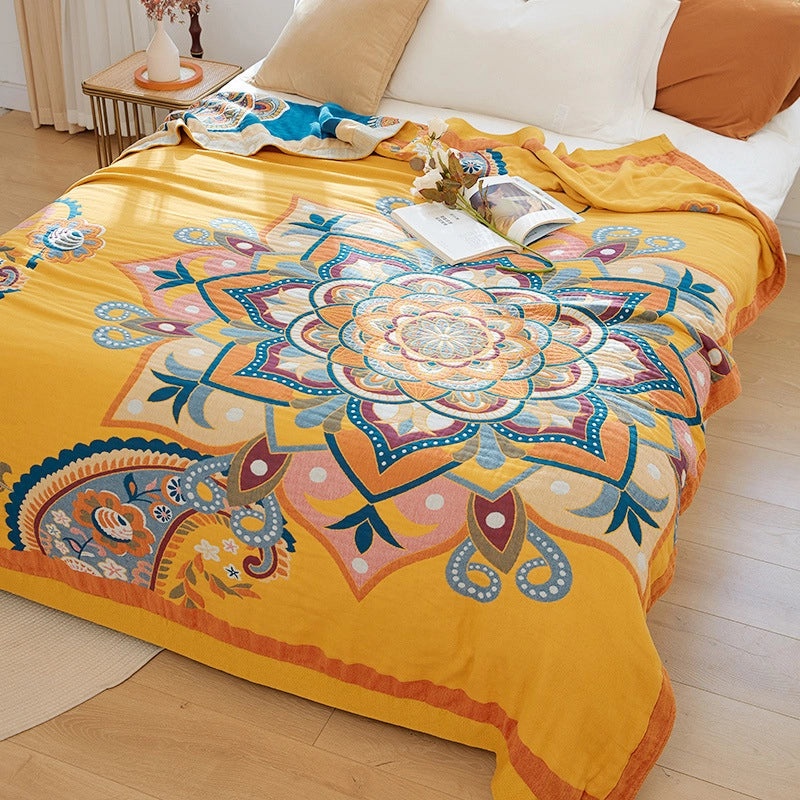 Summer Pure Cotton Gauze Quilt Lightweight Sofa Cover Blanket Bed Sheet for Adults|Home Textiles