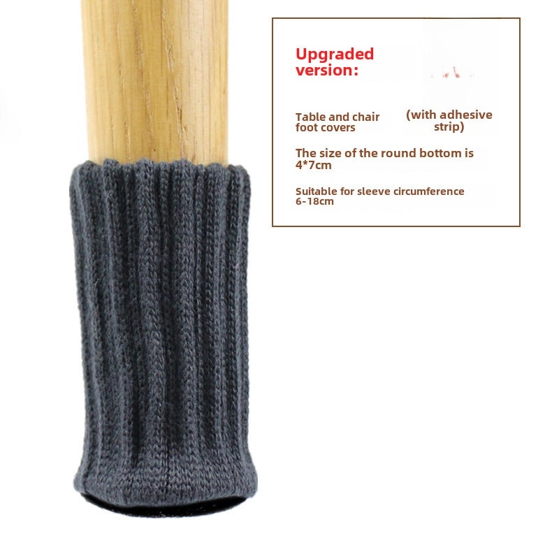 Knitted Silicone Wool Chair Foot Cover Thickened Non-slip Wear-resistant Floor Protector Felt Pad|Home Decor & Furniture Accessories