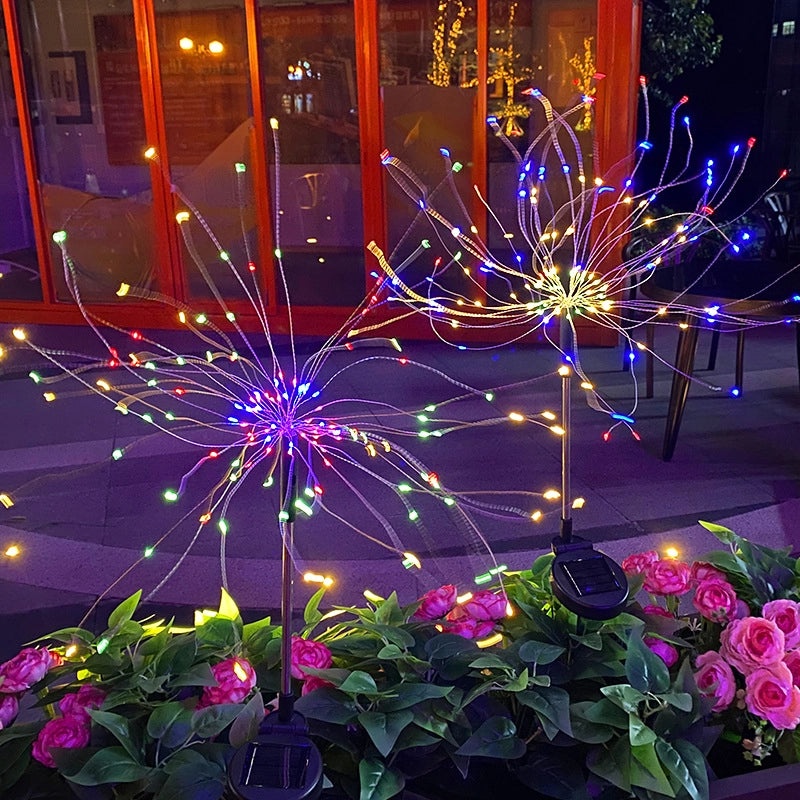 Solar LED Fireworks Dandelion Floor Lamp Waterproof Outdoor Garden Lawn Decor|Outdoor Lighting