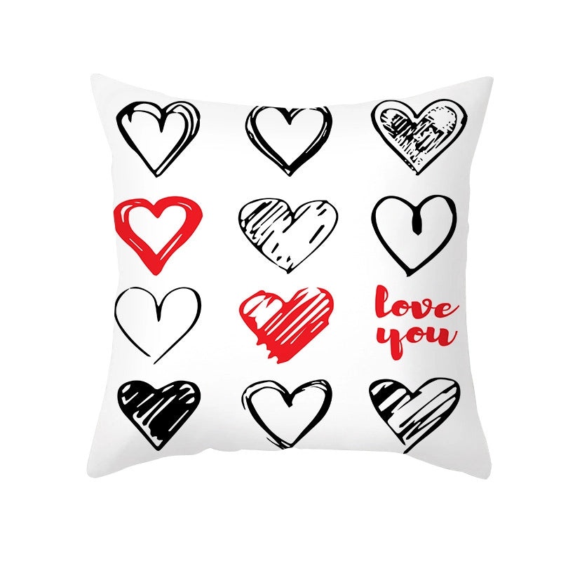 Valentine's Day Heart-Shaped Fiber Peach Skin Pillow Covers for Couch Sofa Decor|Home Decor