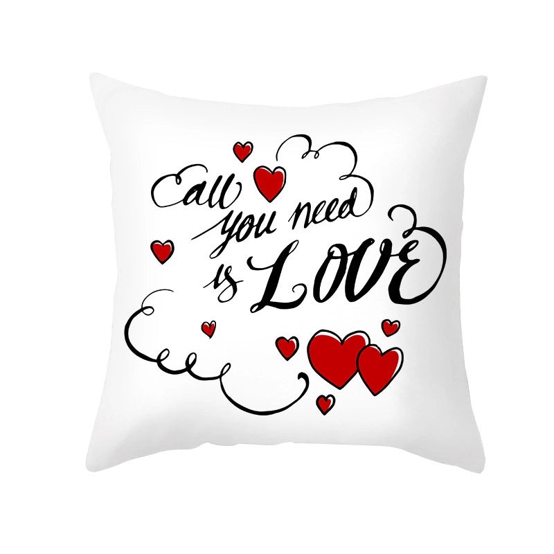 Valentine's Day Heart-Shaped Fiber Peach Skin Pillow Covers for Couch Sofa Decor|Home Decor