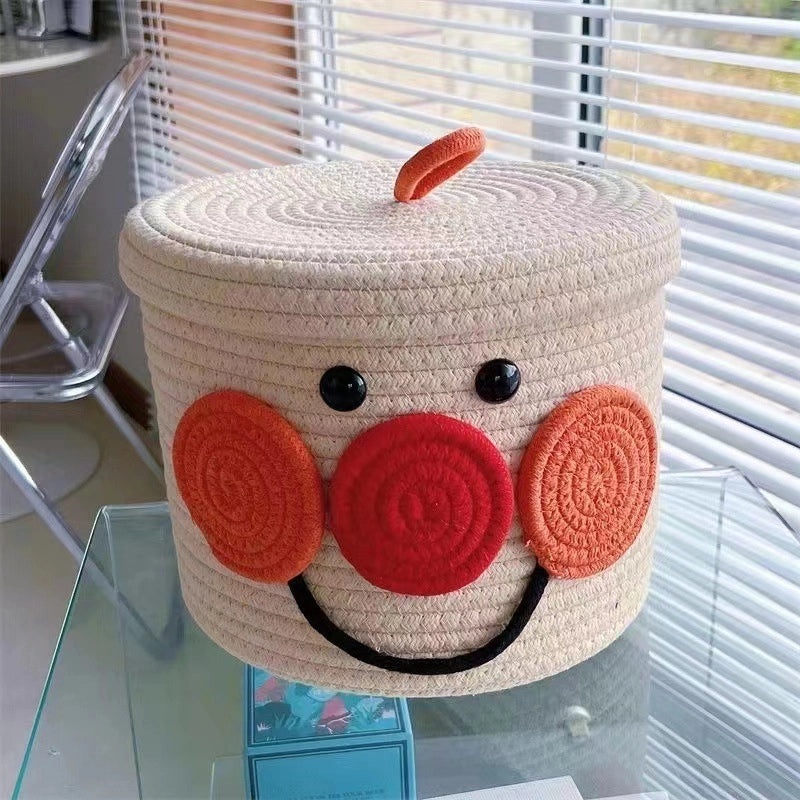 Adorable Cartoon Print Cotton Rope Storage Basket Organizer|Home Storage & Organization
