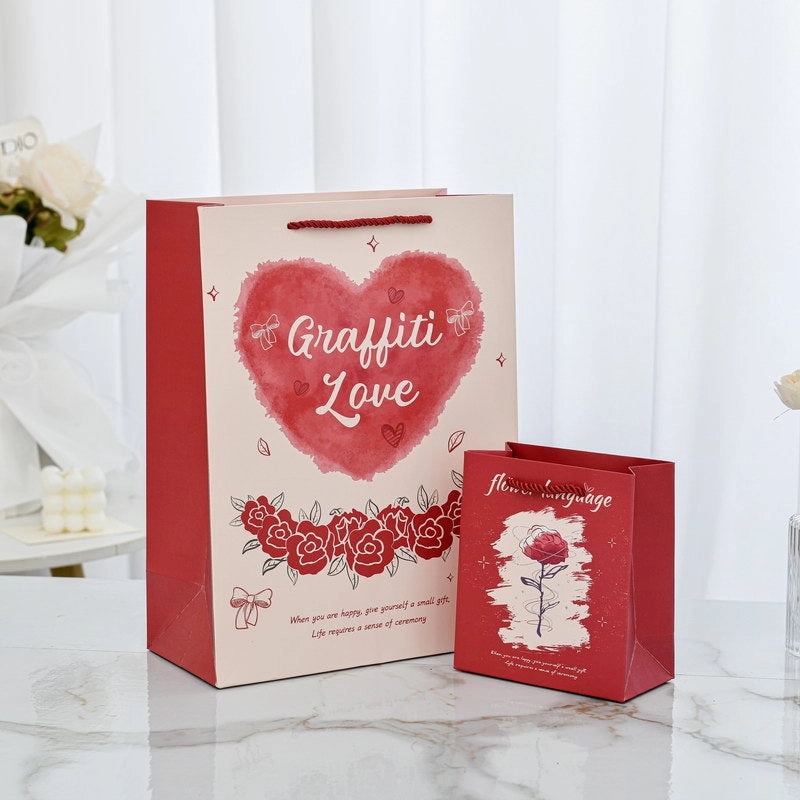 Minimalist Heart Letter White Cardboard Gift Wrap Supplies for Holidays and Daily Use|Gift Wrapping Supplies