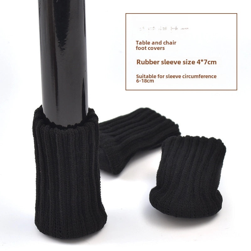 Knitted Silicone Wool Chair Foot Cover Thickened Non-slip Wear-resistant Floor Protector Felt Pad|Home Decor & Furniture Accessories