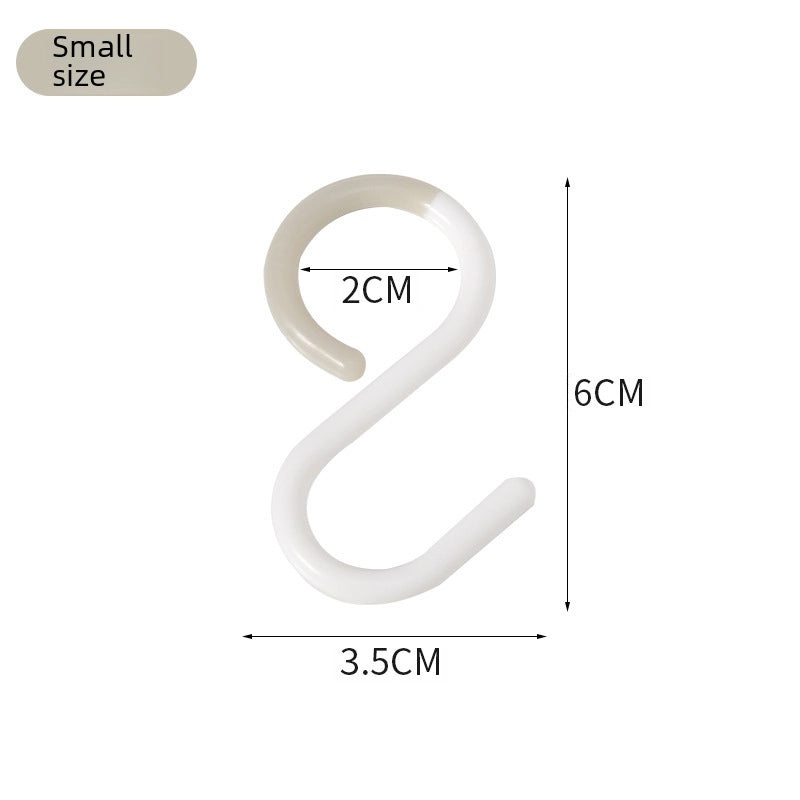 Japanese S-shaped Soft Head Hook for Kitchen Bathroom Wardrobe Door Hanging Anti-drop Crossbar Key Holder|Home Storage & Organization