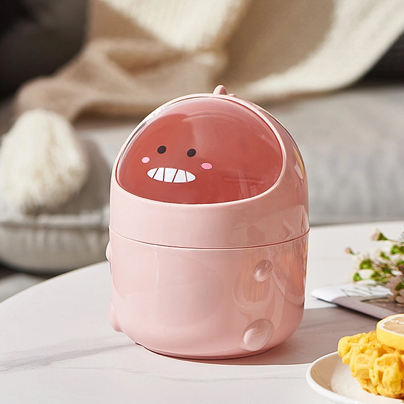 Cute Mini Desktop Trash Can with Lid for Office Table Home Living Room Coffee Table | Home & Office Accessories