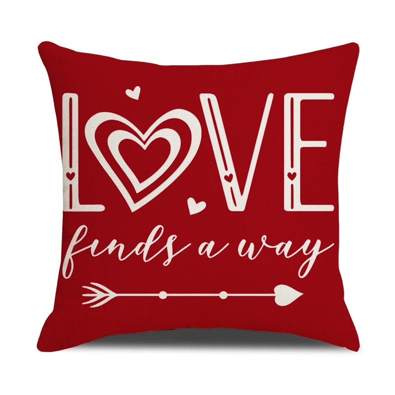 Elegant Valentine's Day Linen Pillow Covers for Sofa | Home Decor