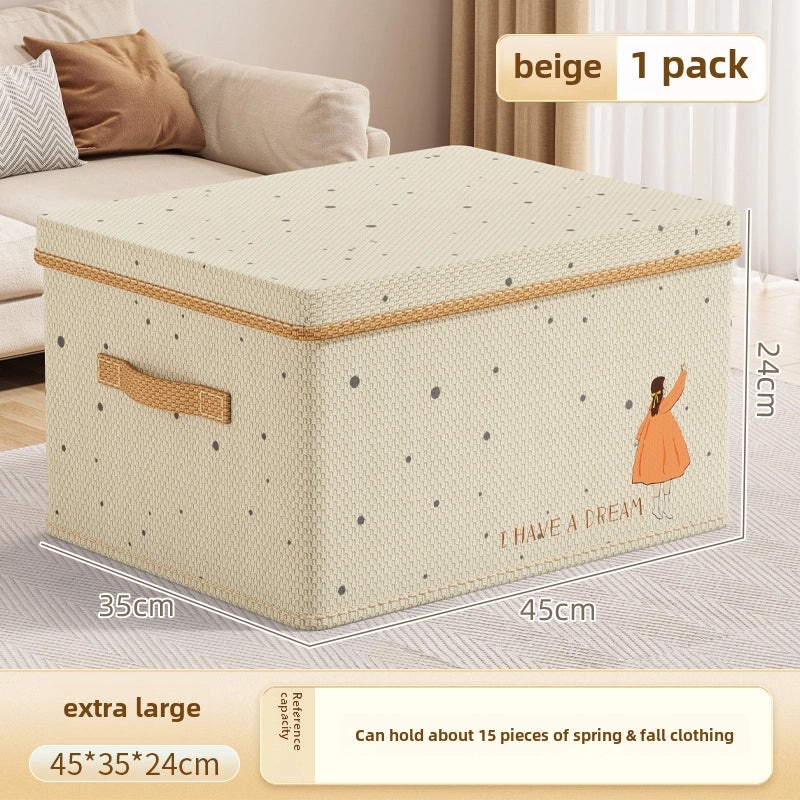 Oxford Blue Striped Oxford Cloth Storage Box for Clothes and Toys | Home Storage & Organization